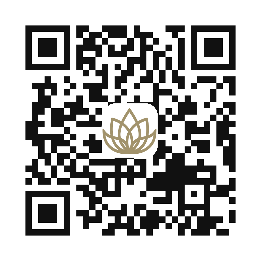 VRGN QR code with lotus (no line) in center